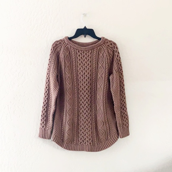 L.L. Bean Sweaters - L.L. Bean Signature Cotton Knit Fisherman Cable Knit Tunic Zipper Sweater